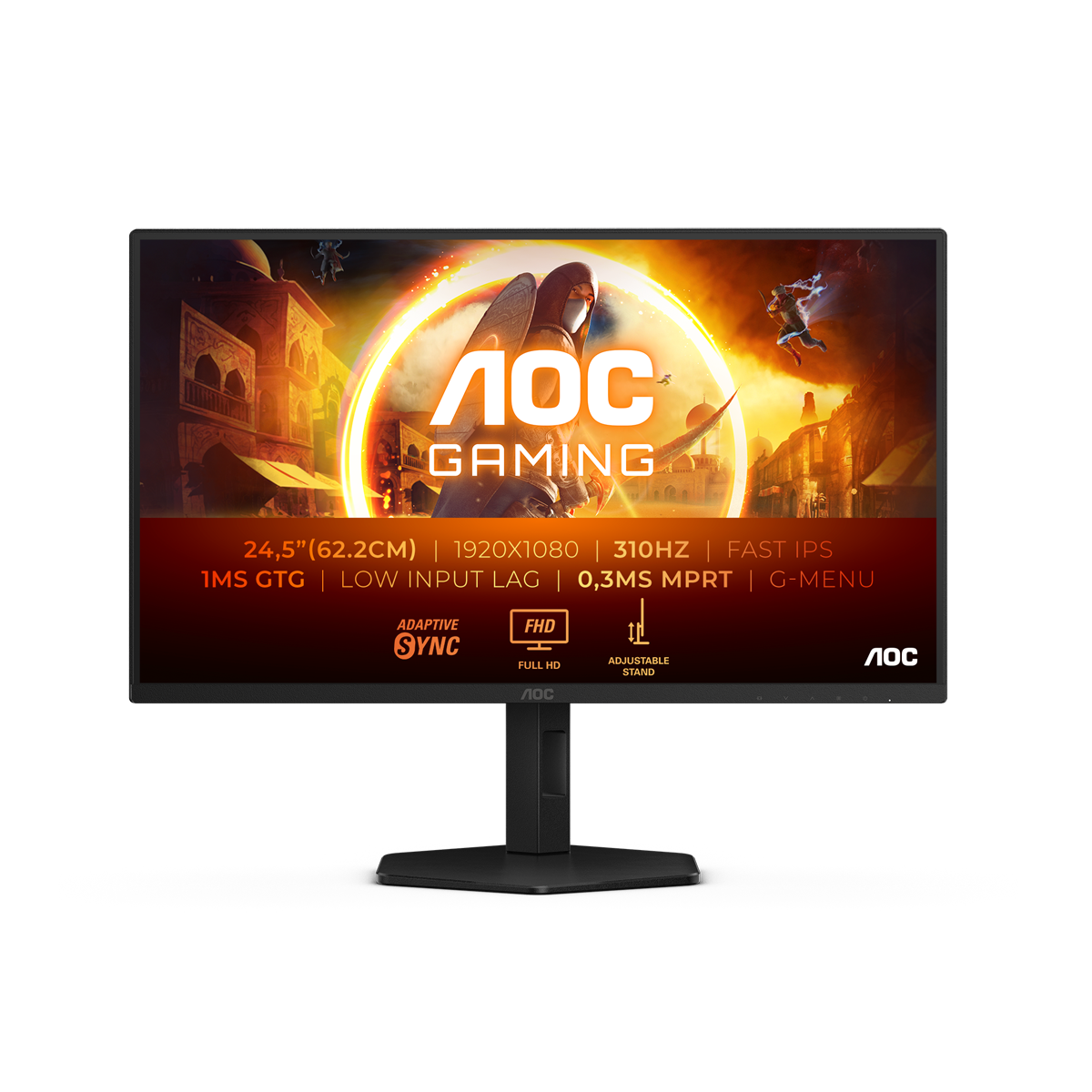 Bild von AOC 25G4SXU 25 Zoll Full HD Monitor, 310 Hz, 1 ms, FreeSync Prem., G-Sync comp., HDR10 (1920x1080, 2x HDMI 2.0, 1x DisplayPort 1.4) schwarz