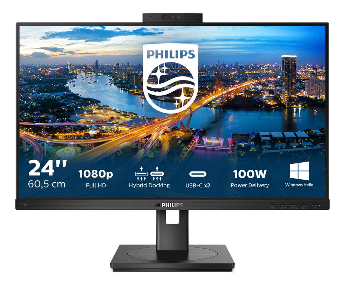 Bild von Philips 243B1JH Office Monitor - Höhenverstellung, Webcam, USB-C