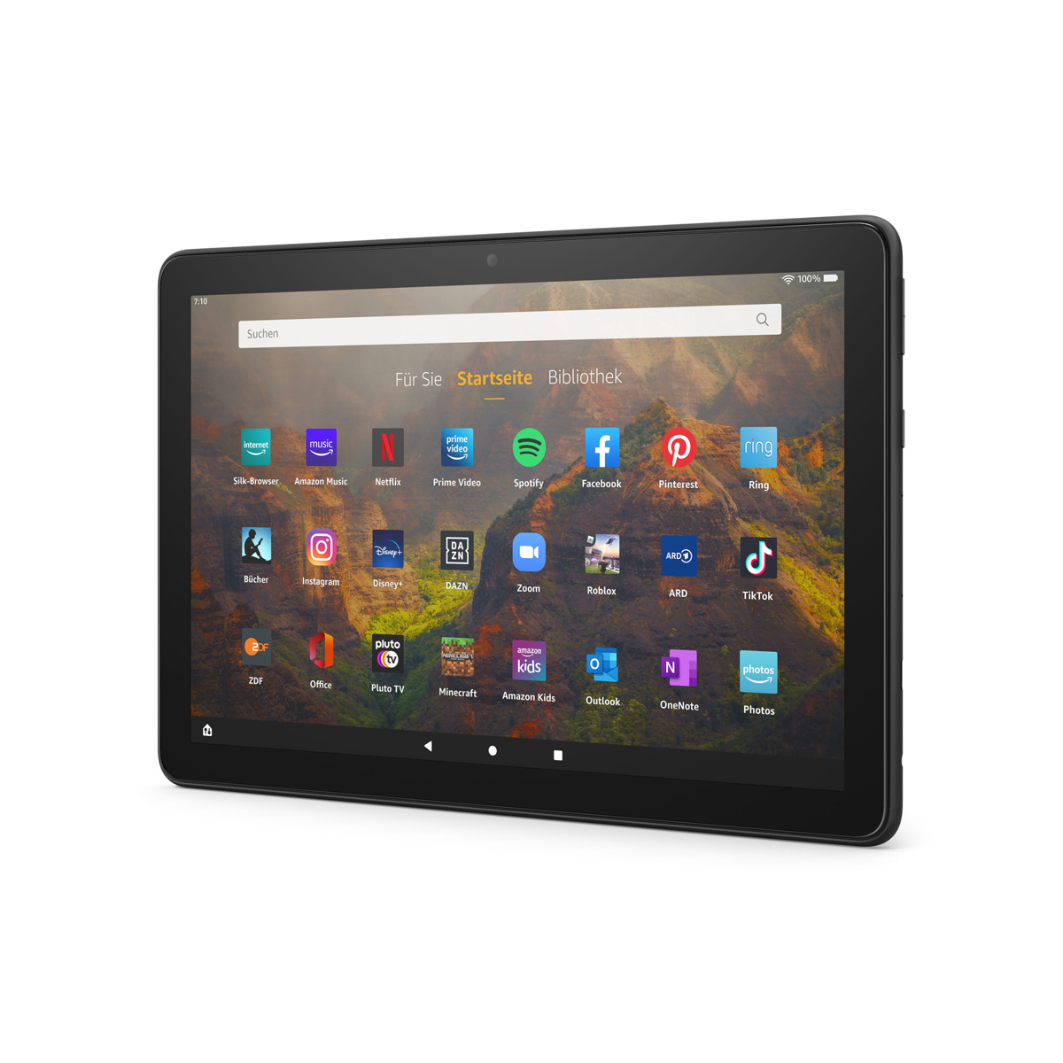 Bild von Amazon Fire HD 10 Tablet (2021), schwarz 25,6cm (10,1") Full-HD Display, 32 GB Speicher - mit Werbung