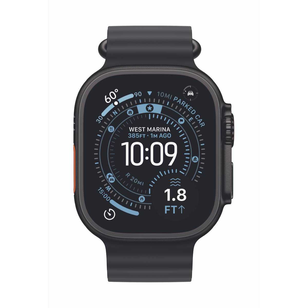 Bild von Apple Watch Ultra 3 Cellular 49mm Schwarz Titan Gehäuse mit Schwarz Ocean Band