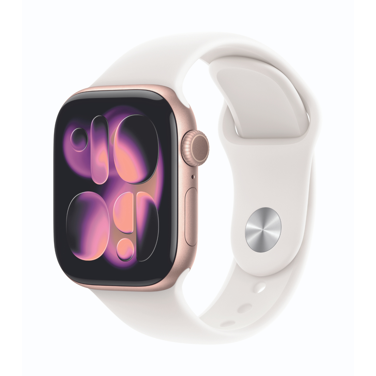 Bild von Apple Watch Series 11 Cellular 42mm Roségold Aluminium Gehäuse mit Blassrosa Sport Band - S/M