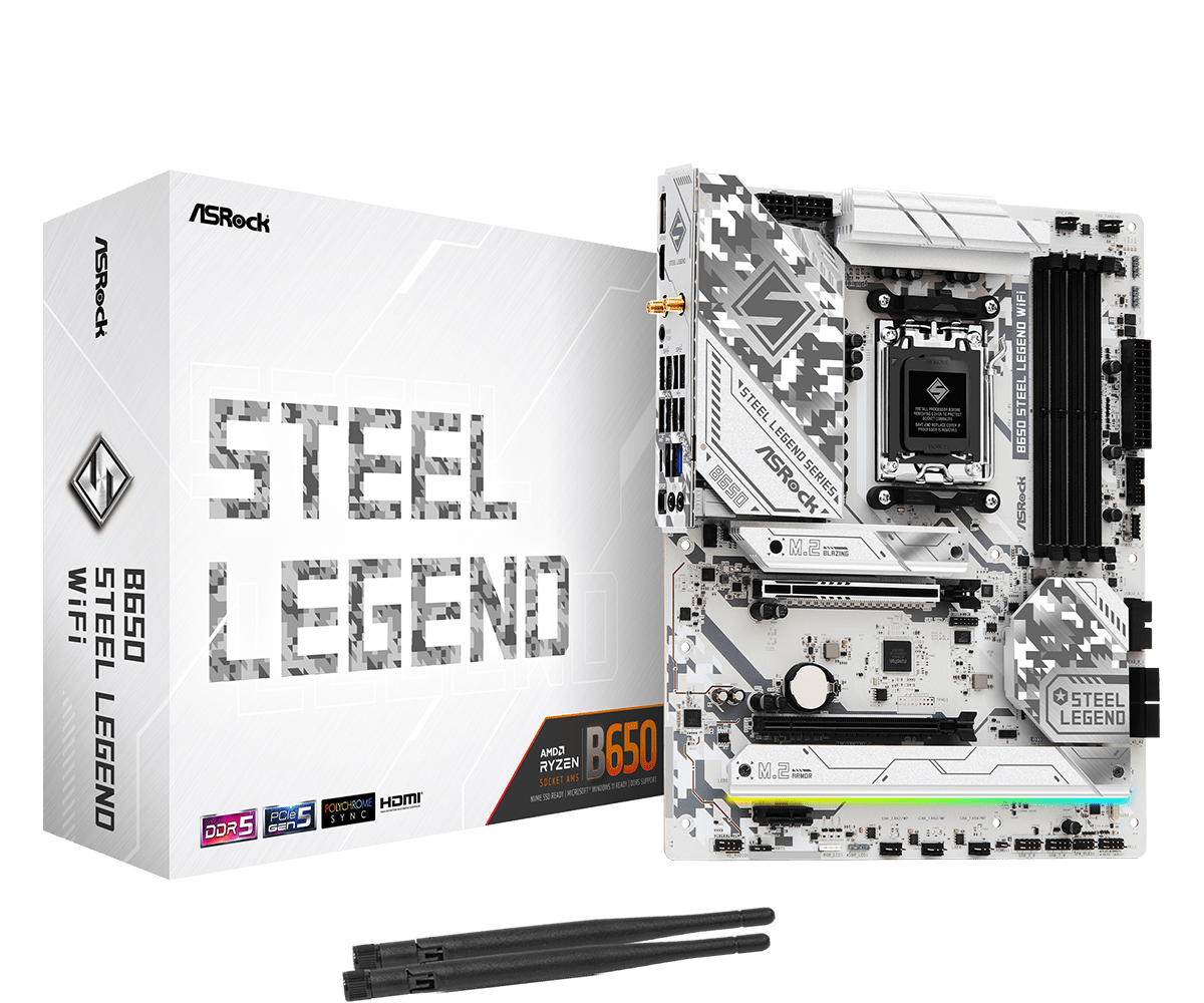 Bild von ASRock B650 Steel Legend WiFi Mainboard Sockel AM5