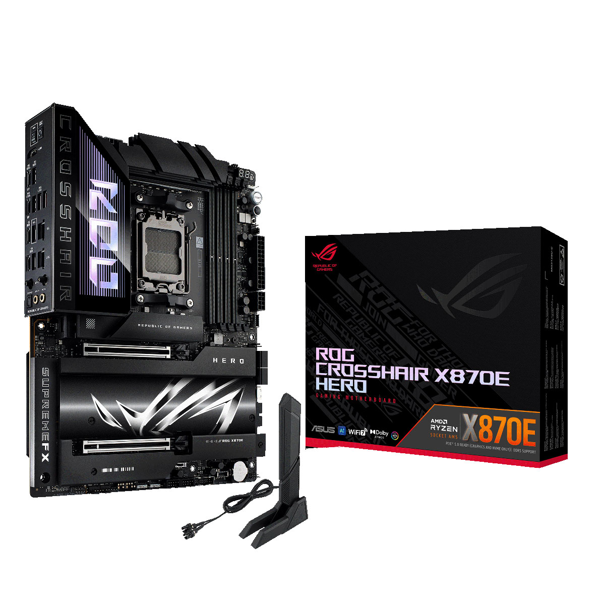 Bild von ASUS ROG CROSSHAIR X870E HERO Mainboard Sockel AM5