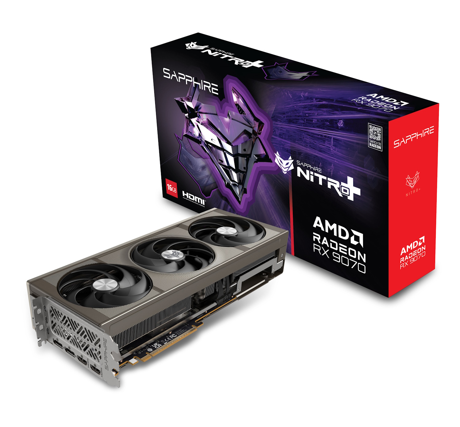 Bild von SAPPHIRE NITRO+ AMD RADEON RX 9070 GAMING OC Grafikkarte - 16GB GDDR6, 2x HDMI, 2x DP