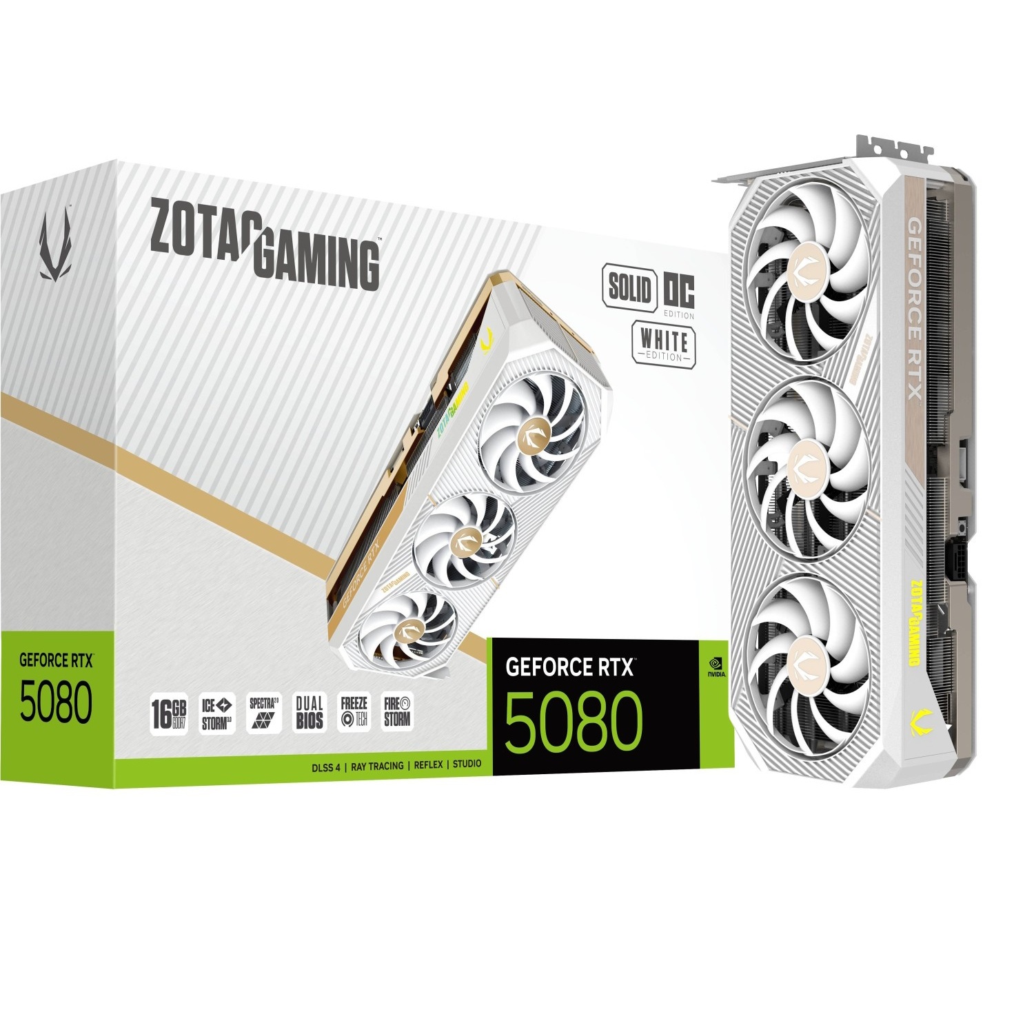 Bild von Zotac Gaming GeForce RTX 5080 SOLID OC White - 16GB GDDR7, HDMI, 3x DP