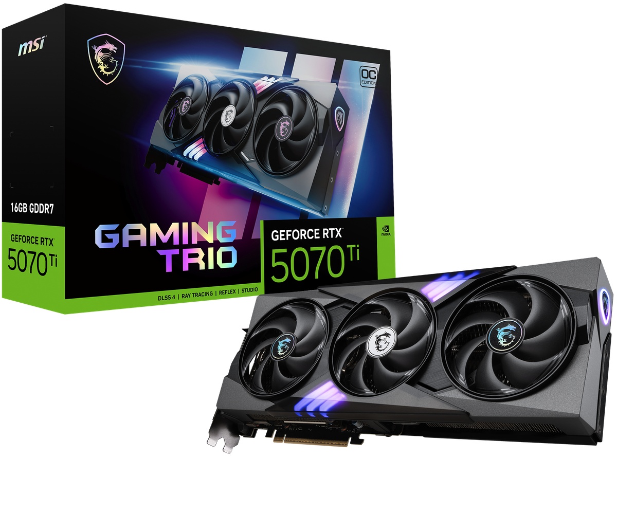 Bild von MSI GeForce RTX 5070 Ti 16G GAMING TRIO OC - 16GB GDDR7, HDMI, 3x DP