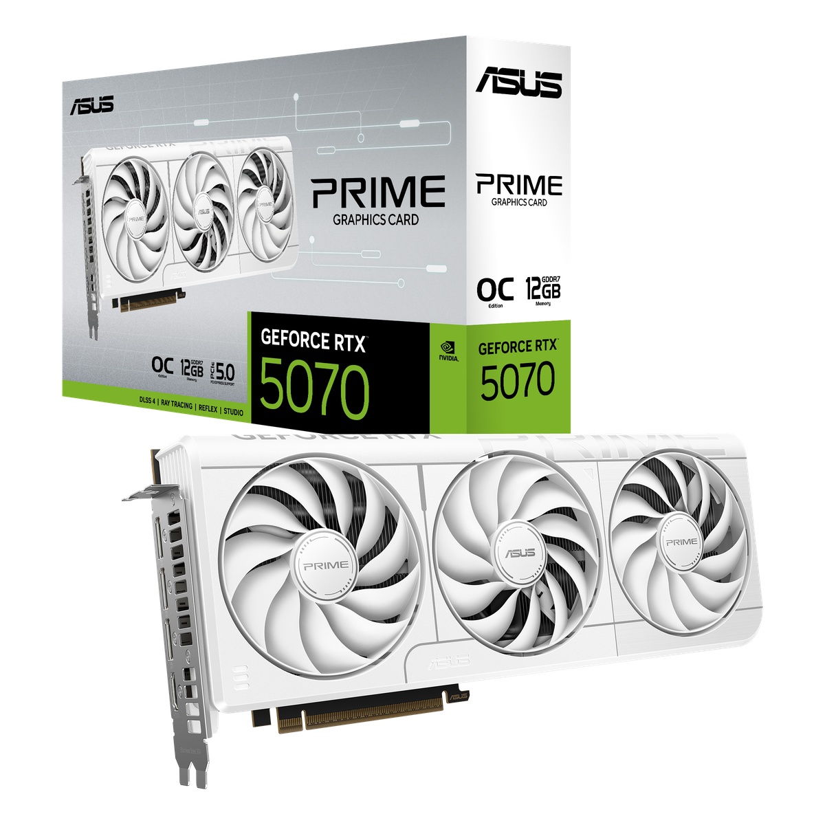 Bild von ASUS Prime GeForce RTX 5070 OC White - 12GB GDDR7, HDMI, 3x DP