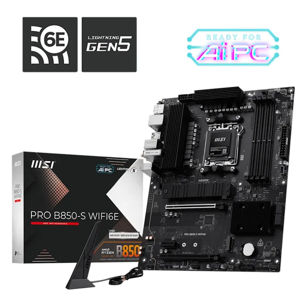 Bild von MSI PRO B850-S WIFI6E Mainboard Sockel AM5