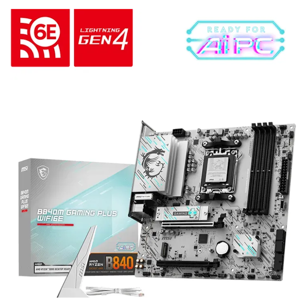 Bild von MSI B840M Gaming Plus WIFI6E Mainboard Sockel AM5