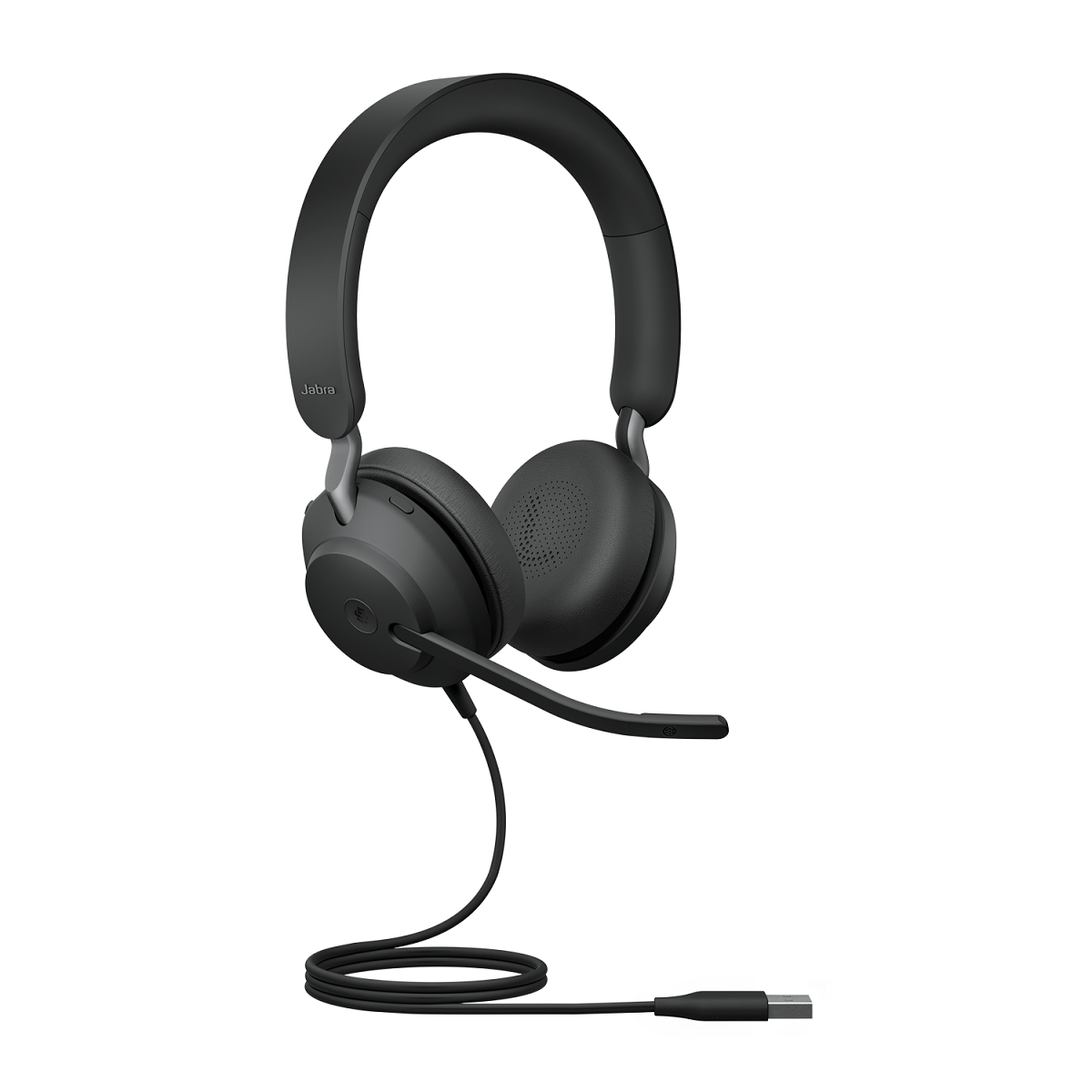 Bild von Jabra Evolve2 40 SE, Beidseitiges Headset, Kabelgebunden Incl. Verlängerungskabel (1,2 m), USB-C-Anschluss, 3 Mikrofone, Geräuschisolierendes Design,