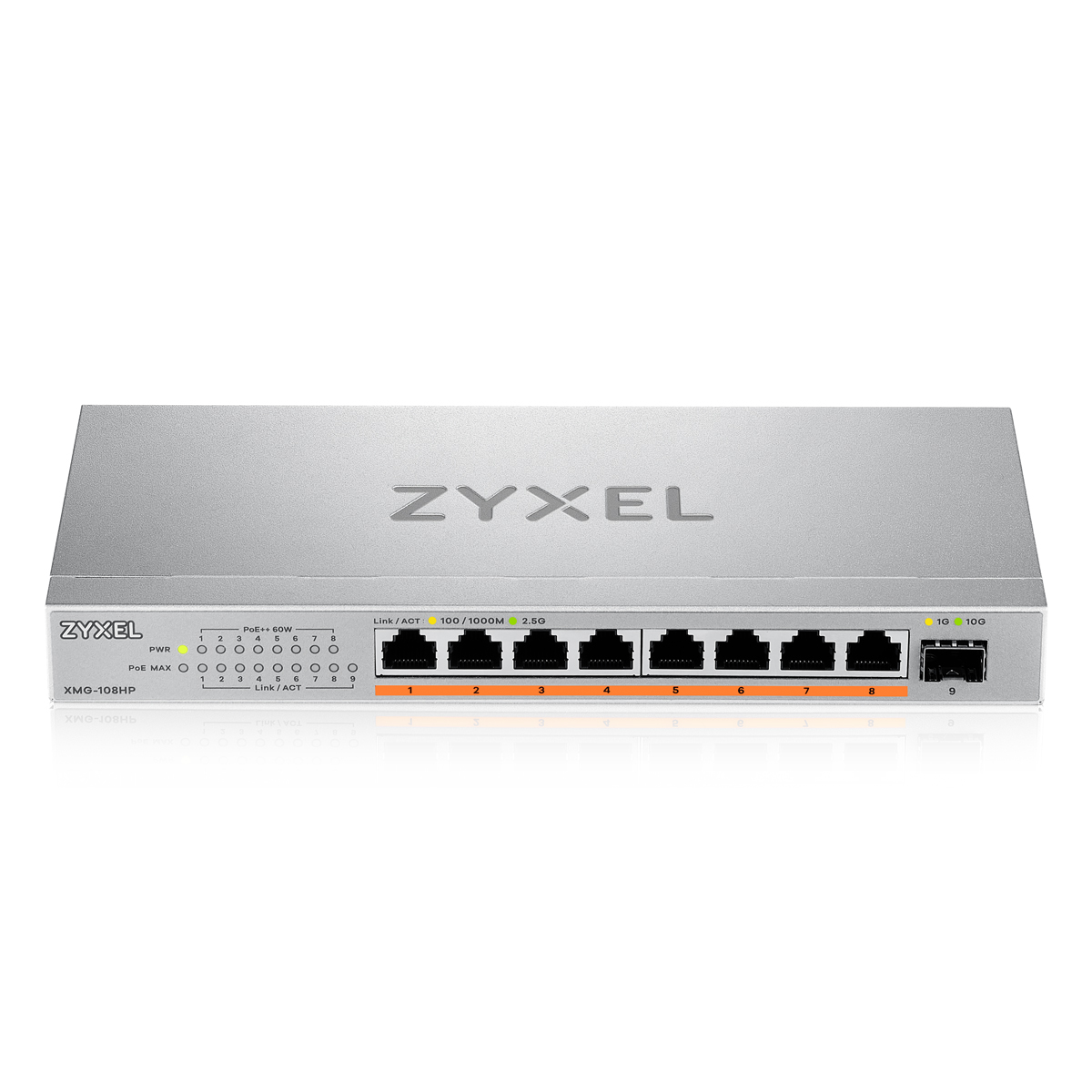 Bild von Zyxel XMG-108HP Unmanaged Switch 8x 2.5G Ethernet (PoE++, max. 100W), 1x 10G SFP+