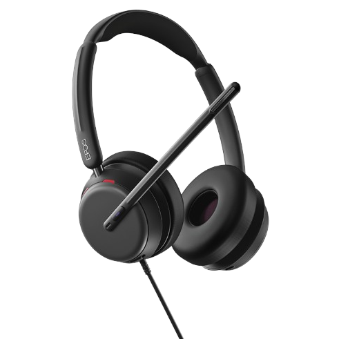 Bild von Epos IMPACT 860T ANC, Stereo-Headset, Kabelgebunden MS Teams zertifiziert, Adaptive ANC-Geräuschunterdrückung, 360-Grad-Busylight, Super-Wideband-Tech