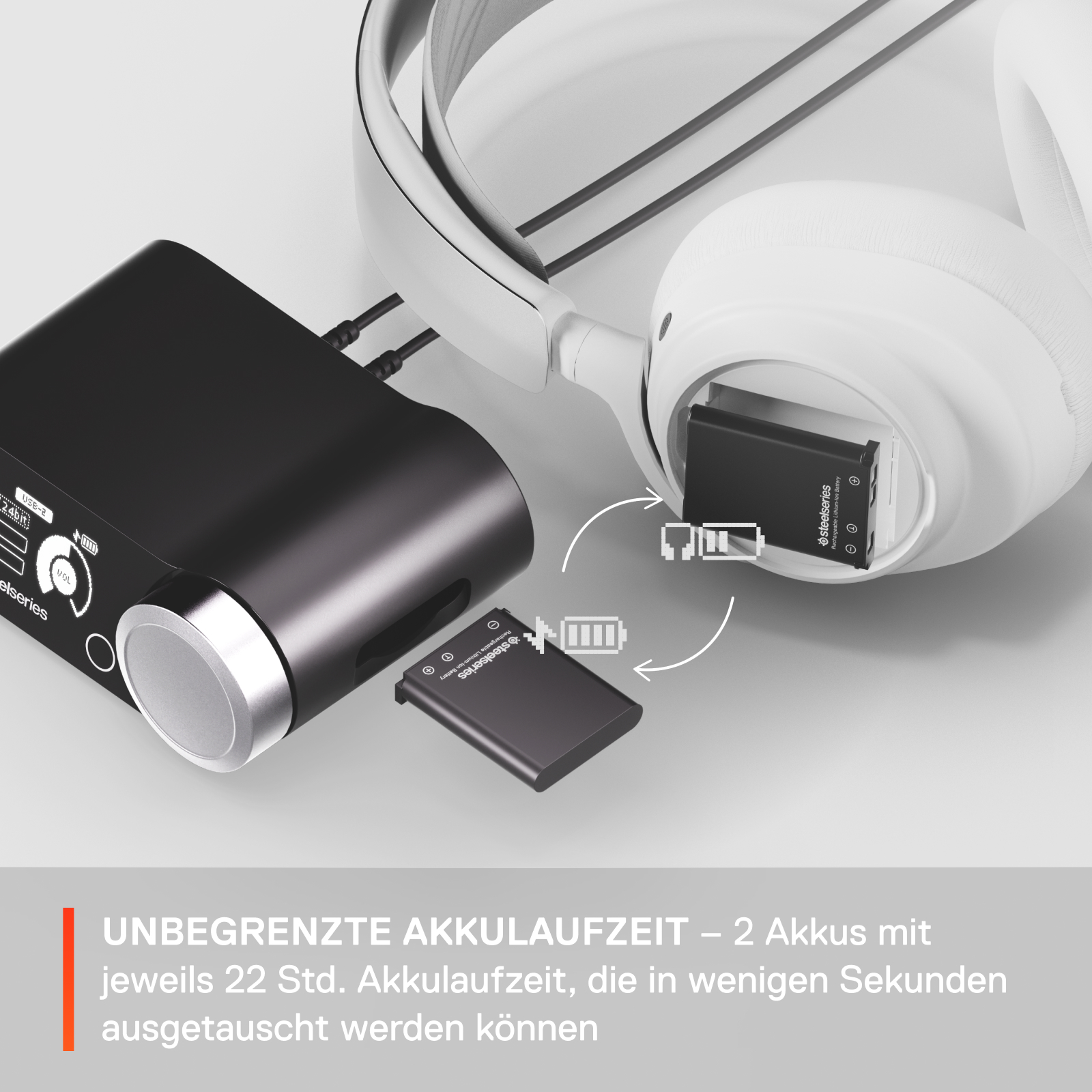 Bild von SteelSeries Gaming Headset Arctis Nova Pro Wireless X Wh B-Ware - kabelloses Gaming Headset mit Station und aktiver Geräuschunterdrückung