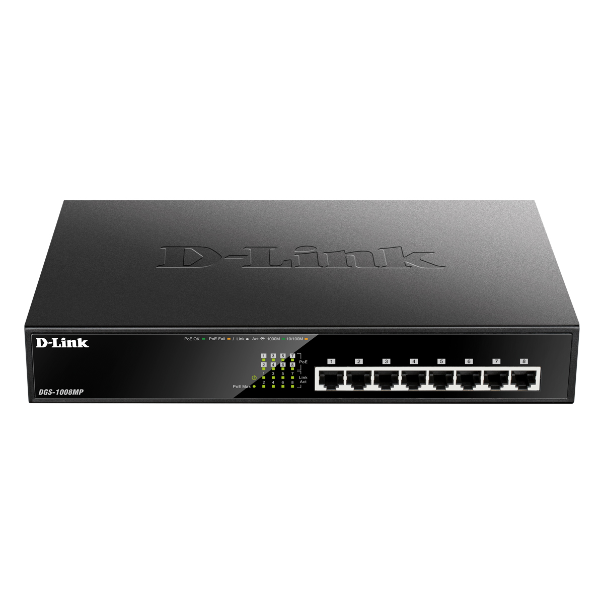 Bild von D-Link DGS-1008MP Unmanaged Switch [8x Gigabit Ethernet PoE+, 140W]