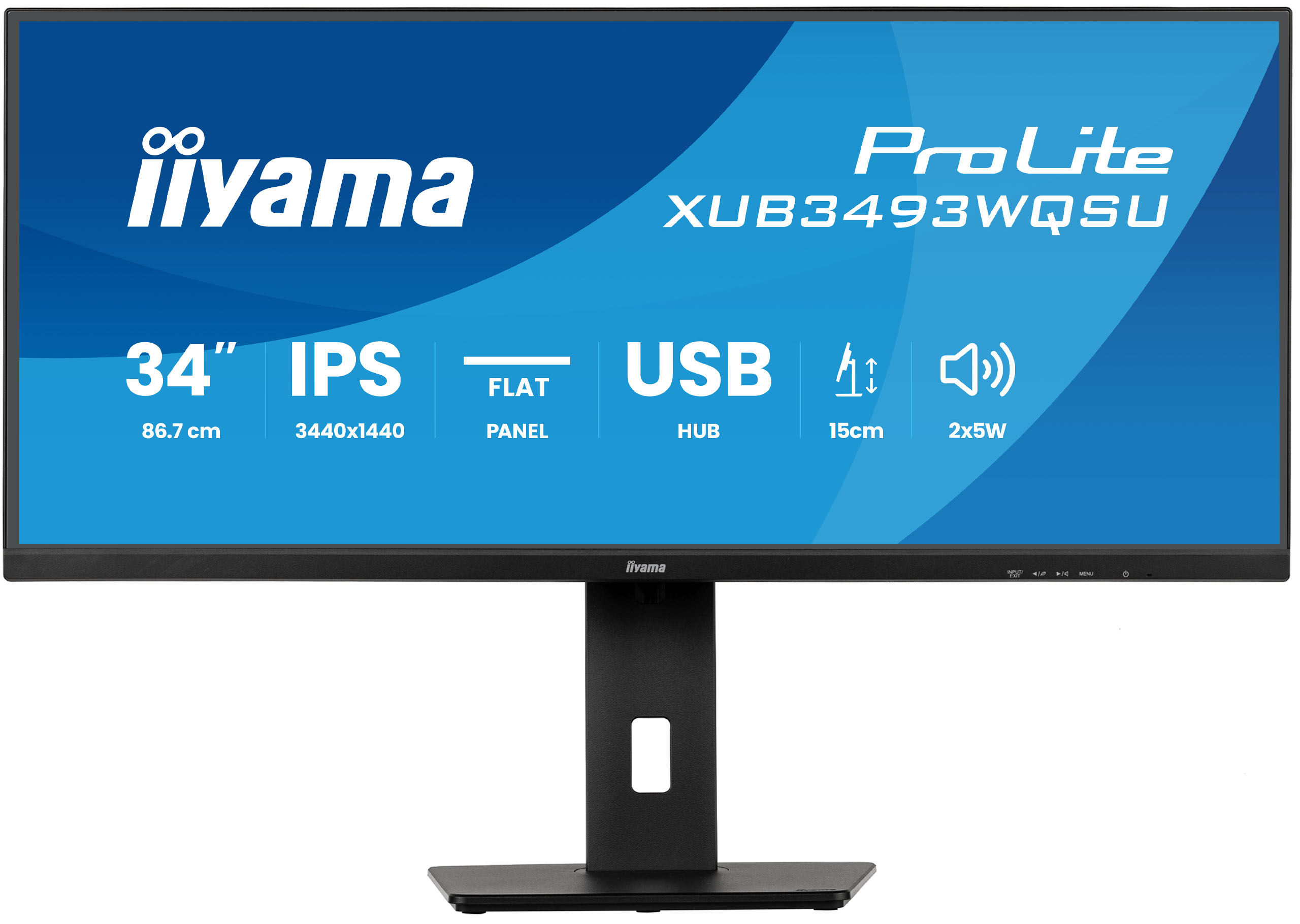 Bild von Iiyama ProLite XUB3493WQSU-B6 Business Monitor - Pivot, USB-Hub