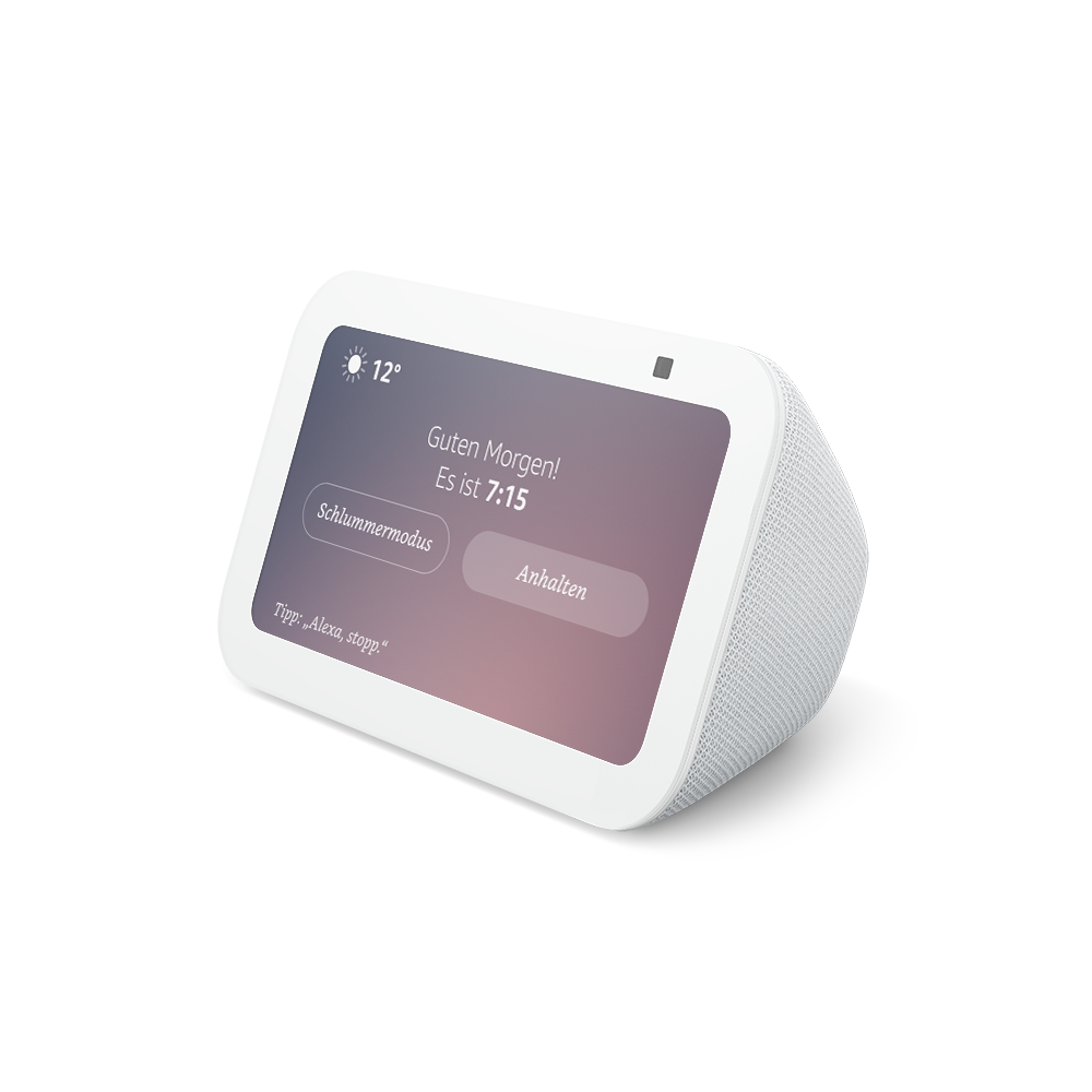 Bild von Amazon Echo Show 5 (3. Gen. 2023), weiß Kompakter smarter Touchscreen mit Alexa zum Steuern deines Smart Homes und mehr