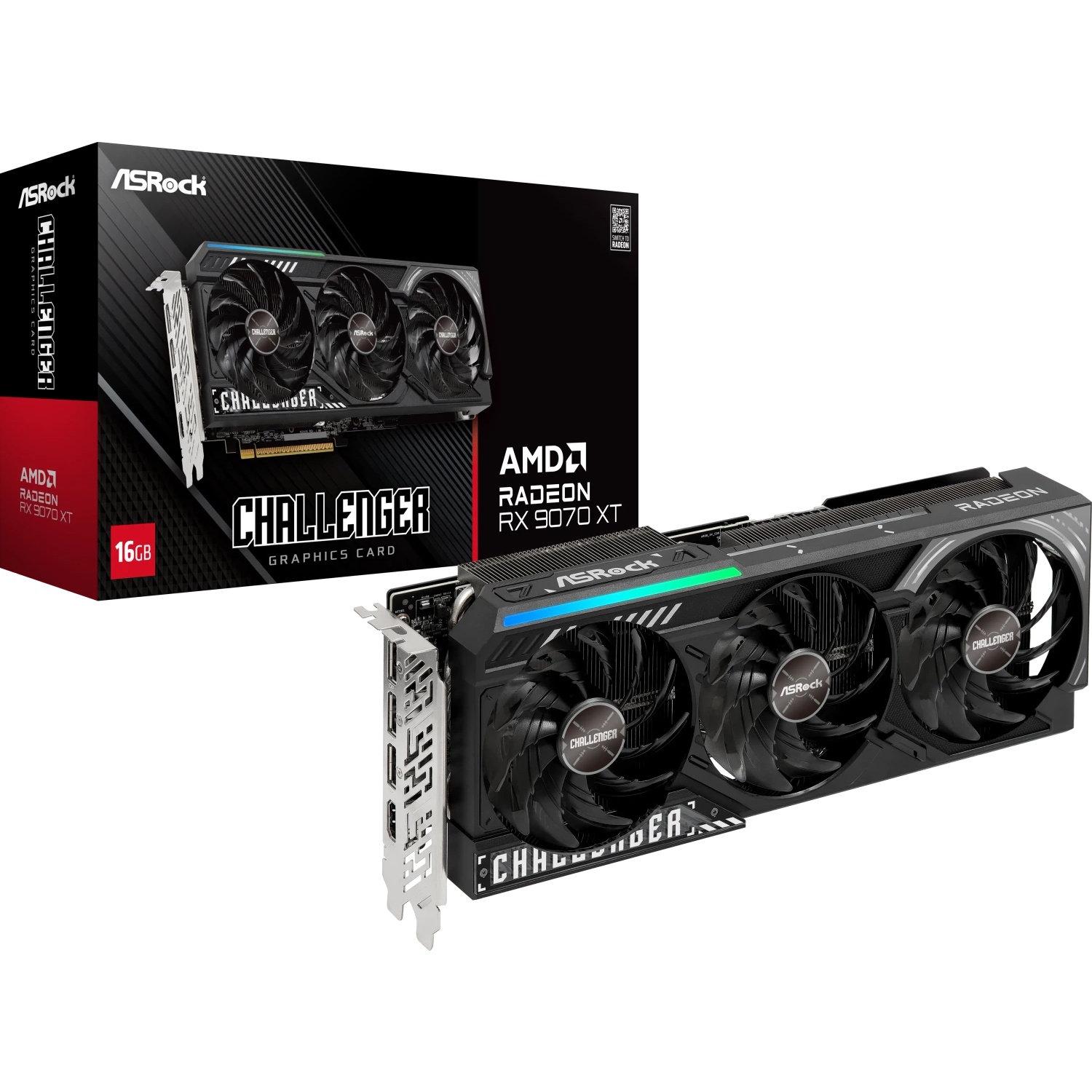 Bild von ASRock Radeon RX 9070 XT Challenger 16GB - 16GB GDDR6, 1x HDMI, 3x DP