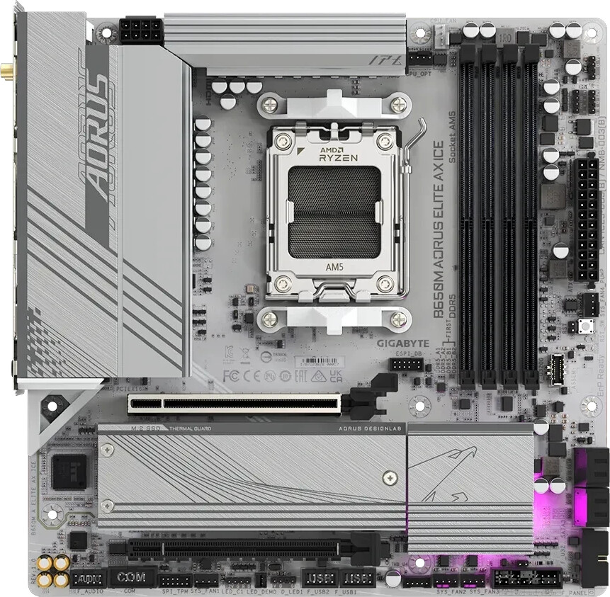 Bild von GIGABYTE B650M AORUS Elite AX ICE Mainboard Sockel AM5