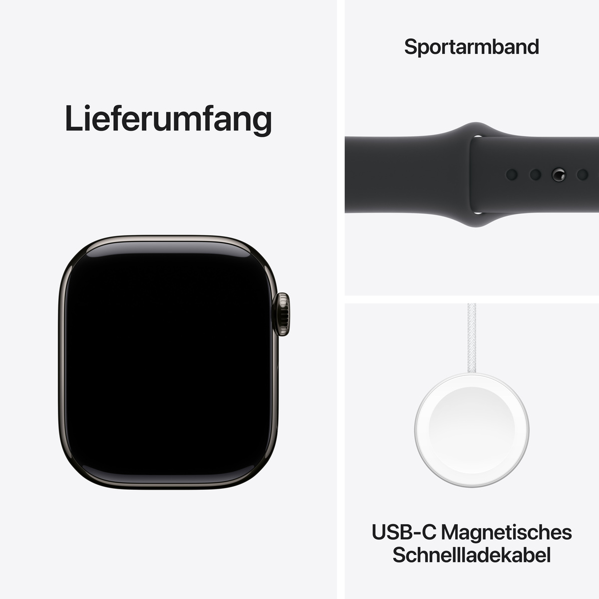 Bild von Apple Watch S10 Schiefer Titanium Sport Band Schwarz- S/M GPS + Cellular 42mm MWXG3QF/A 2024