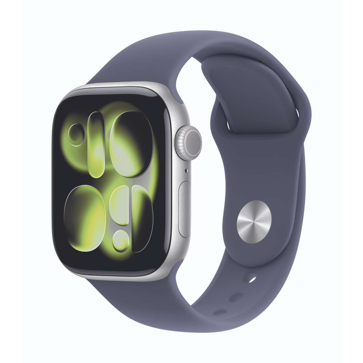 Bild von Apple Watch Series 11 Cellular 42mm Silber Aluminium Gehäuse mit Nebelviolett Sport Band - S/M