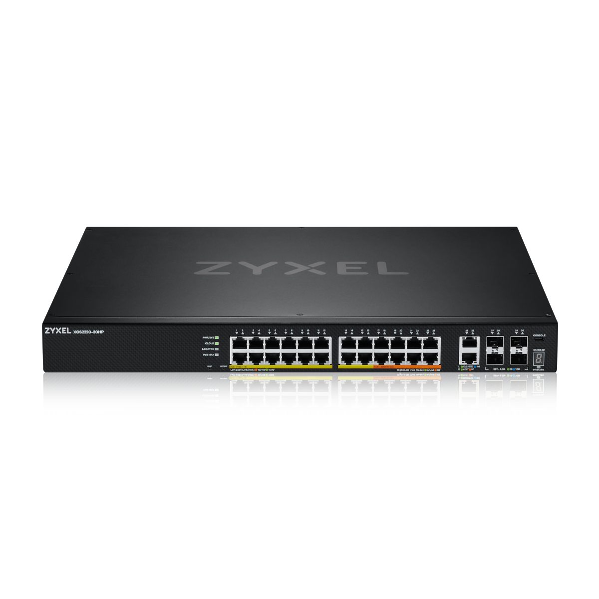 Bild von Zyxel XGS2220-30HP Managed Switch 24x Gigabit Ethernet (16x PoE+, 8x PoE++), 2x 10G Ethernet (2x PoE++), 4x 10G SFP+