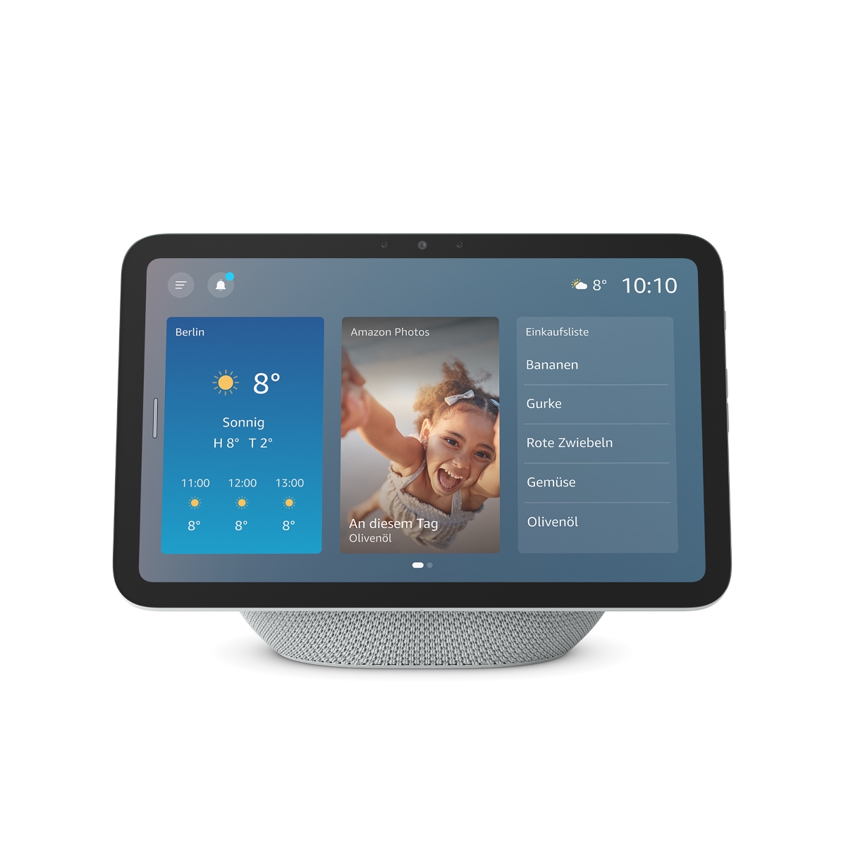 Bild von Amazon Echo Show 8 (2025 release) - Weiß Neu gestaltetes, nahtloses, brillantes 8,7-Zoll-Display in HD-Auflösung mit raumfüllendem 3D-Audio und Alexa