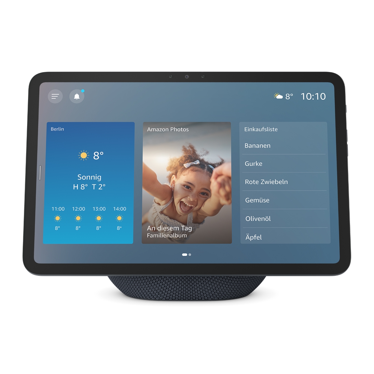 Bild von Amazon Echo Show 11 (2025 release) - Graphite Brillantes 11-Zoll-Display in Full-HD-Auflösung mit größerer Bildschirmfläche, 3D-Audio und Alexa