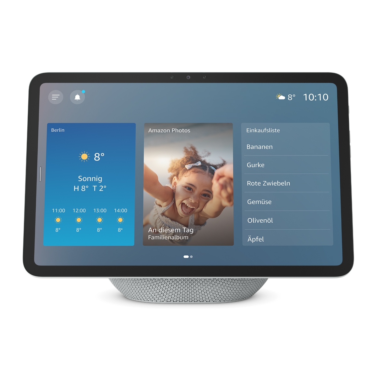 Bild von Amazon Echo Show 11 (2025 release) - Weiß Brillantes 11-Zoll-Display in Full-HD-Auflösung mit größerer Bildschirmfläche, 3D-Audio und Alexa