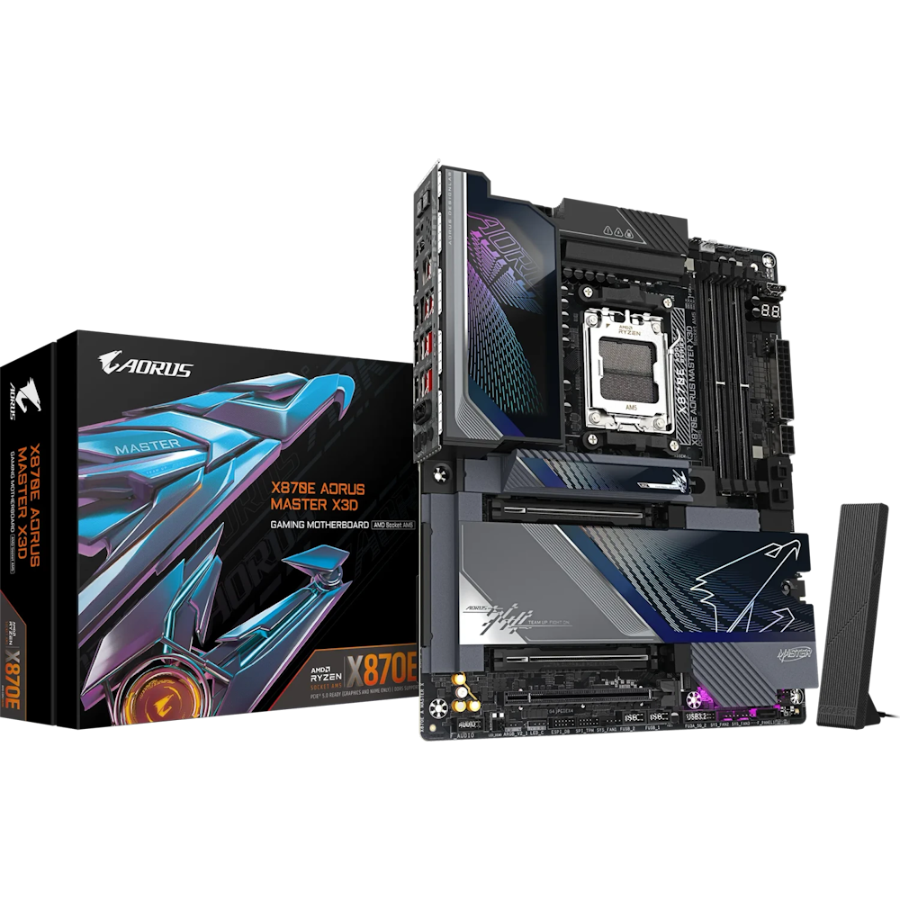 Bild von GIGABYTE X870E AORUS Master X3D Mainboard Sockel AM5