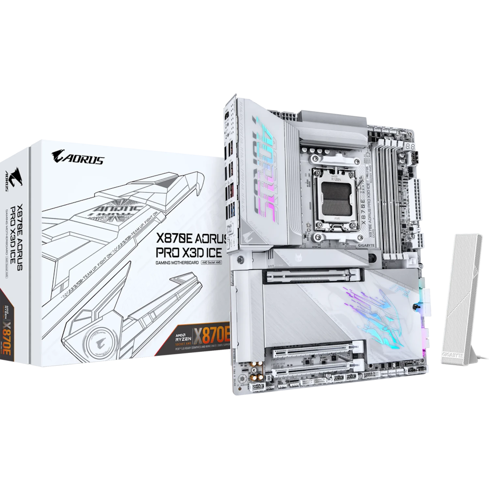 Bild von GIGABYTE X870E AORUS Pro X3D ICE Mainboard Sockel AM5