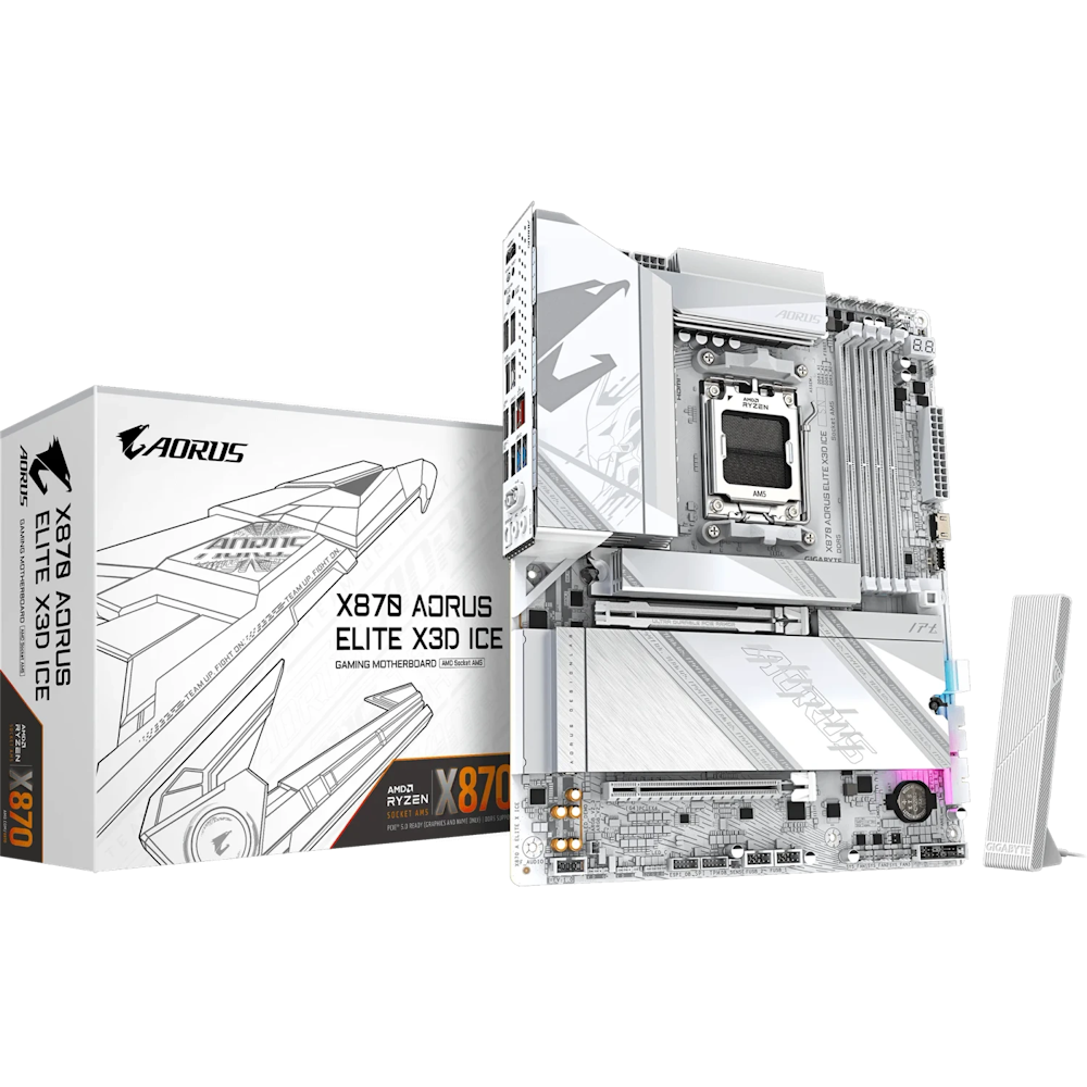 Bild von GIGABYTE X870 AORUS Elite X3D ICE Mainboard Sockel AM5