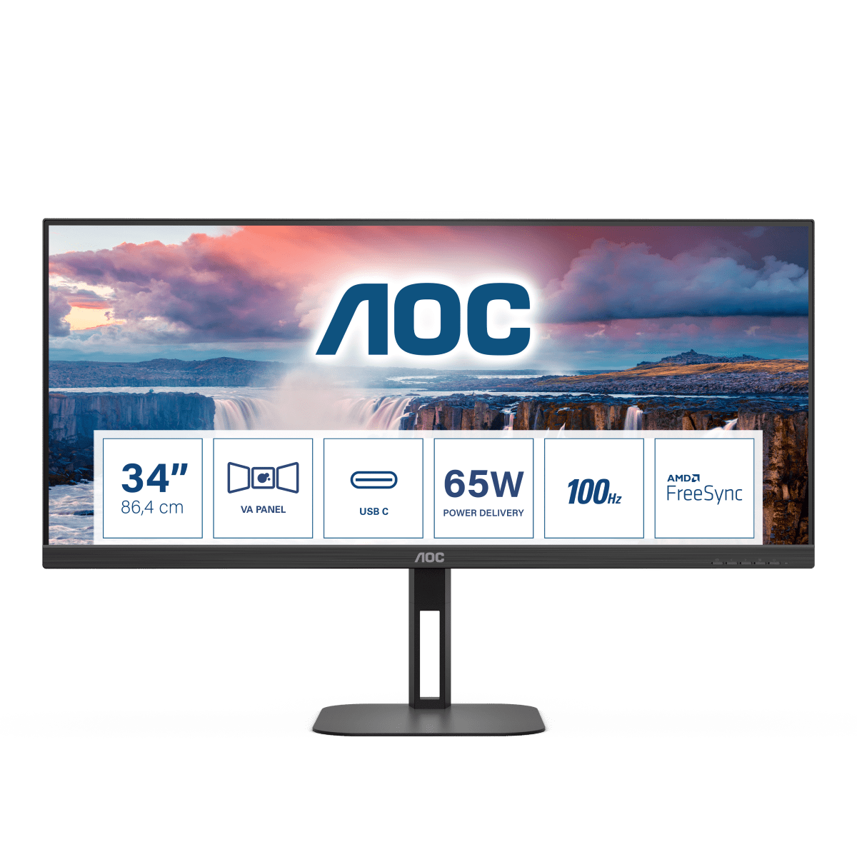 Bild von AOC U34V5C Office Monitor - Höhenverstellung, 100 Hz, USB-C