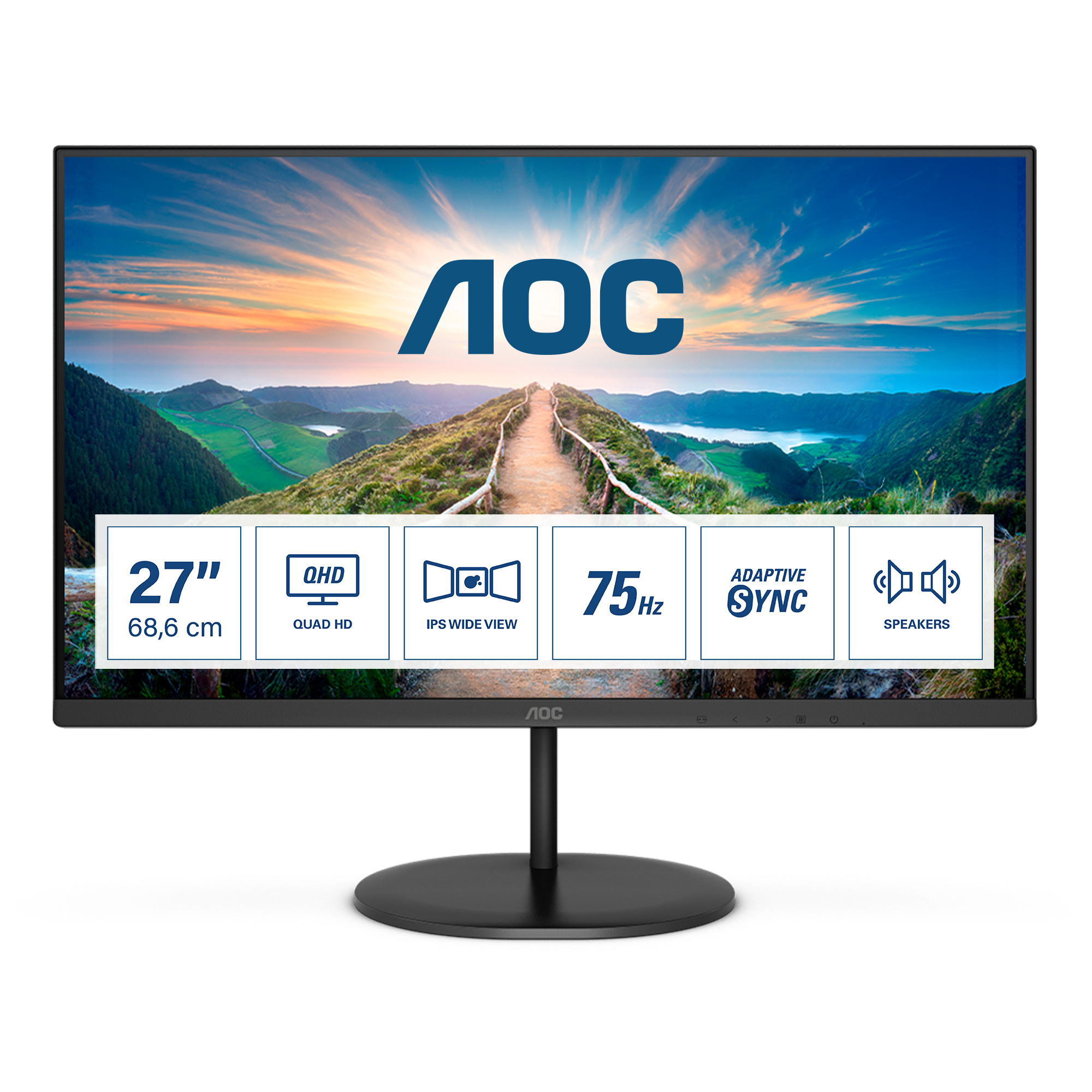 Bild von AOC Q27V4EA QHD Monitor - IPS, Adaptive Sync, Lautsprecher